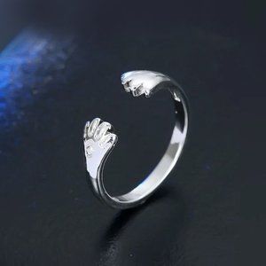 Knot Ring 925 Sterling Silver Open Knuckle Rings For Women Adjustable Cat Lover